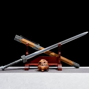 龙泉市刀剑花纹钢一体八面春秋汉秦皇剑影视宝剑冷兵器唐剑未开刃