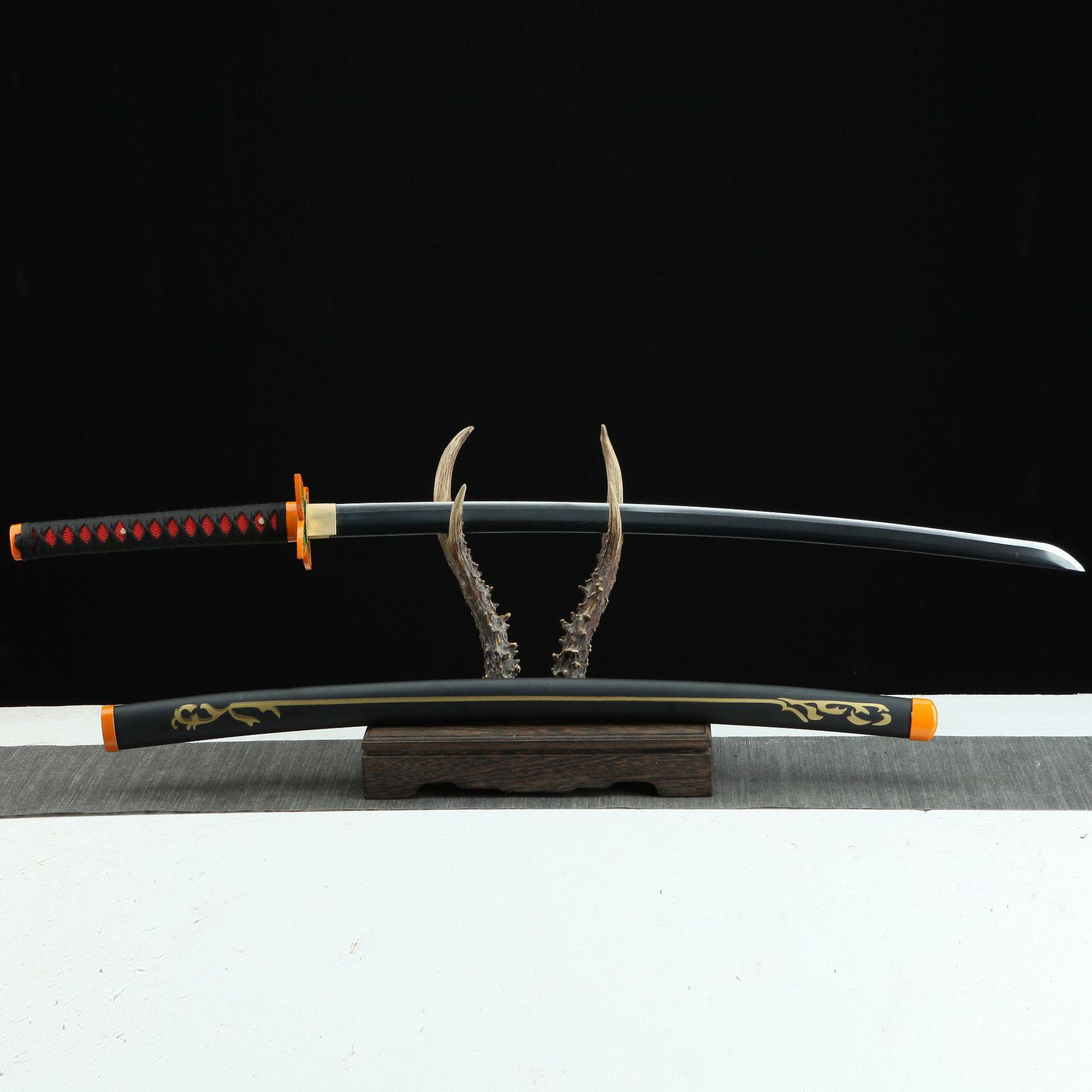 龙泉市刀剑鬼灭之刃动漫指挥刀碳钢手工锻打Katana宝剑收藏未开刃,特色手工艺,剑袋,淘宝优惠券,粉丝福利购,淘宝优惠卷