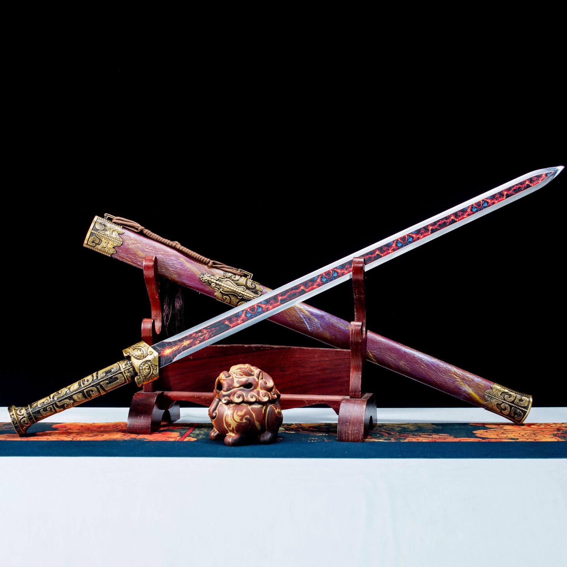 龙泉市刀剑高锰钢手工锻打春秋汉剑一体唐清剑影视工艺宝剑未开刃,特色手工艺,剑袋,淘宝优惠券,粉丝福利购,淘宝优惠卷