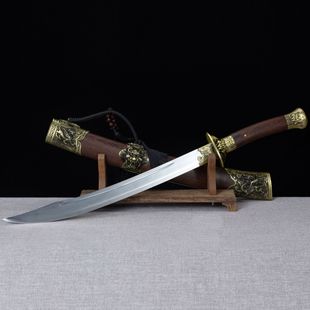 龙泉市刀剑高锰钢龙虎刀牛尾刀防身冷兵器宝剑清腰刀工艺品未开刃