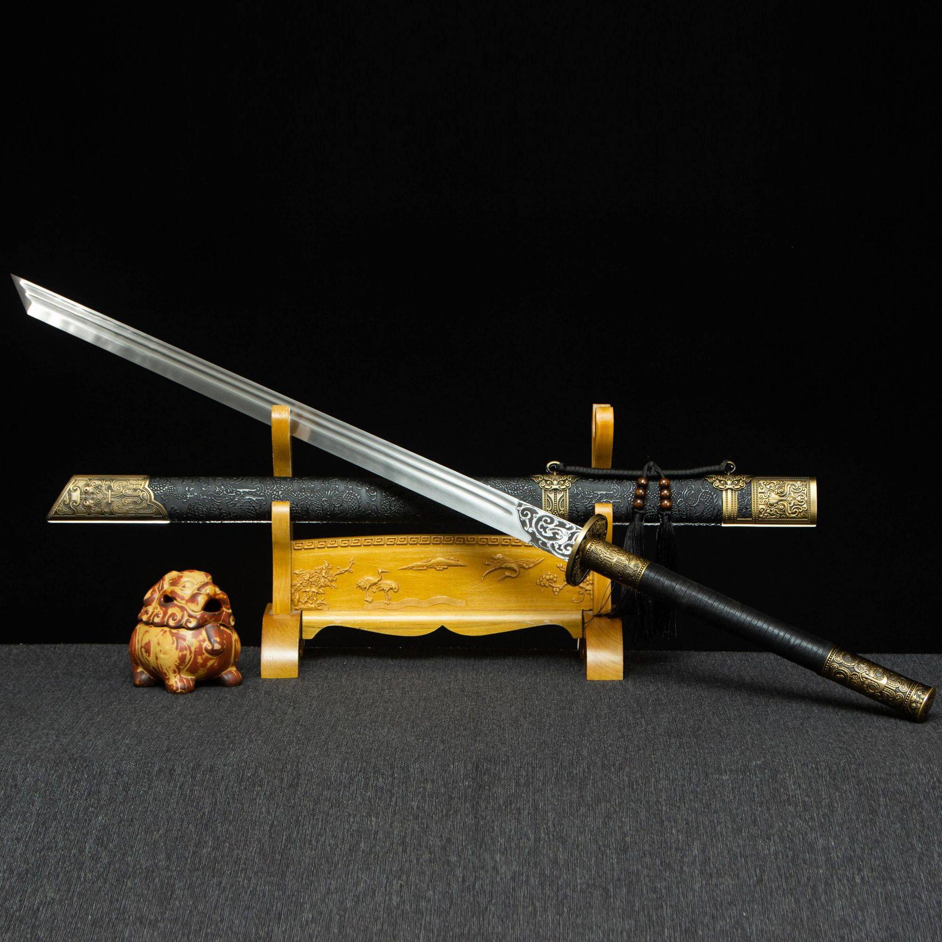 龙泉市刀剑高锰钢手工锻打康熙战刀影视唐横刀冷兵器硬宝剑未开刃,特色手工艺,剑袋,淘宝优惠券,粉丝福利购,淘宝优惠卷