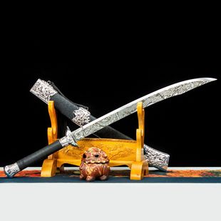 龙泉市刀剑一体高锰钢牛尾战刀龙虎宝刀防身冷兵器宝剑收藏未开刃