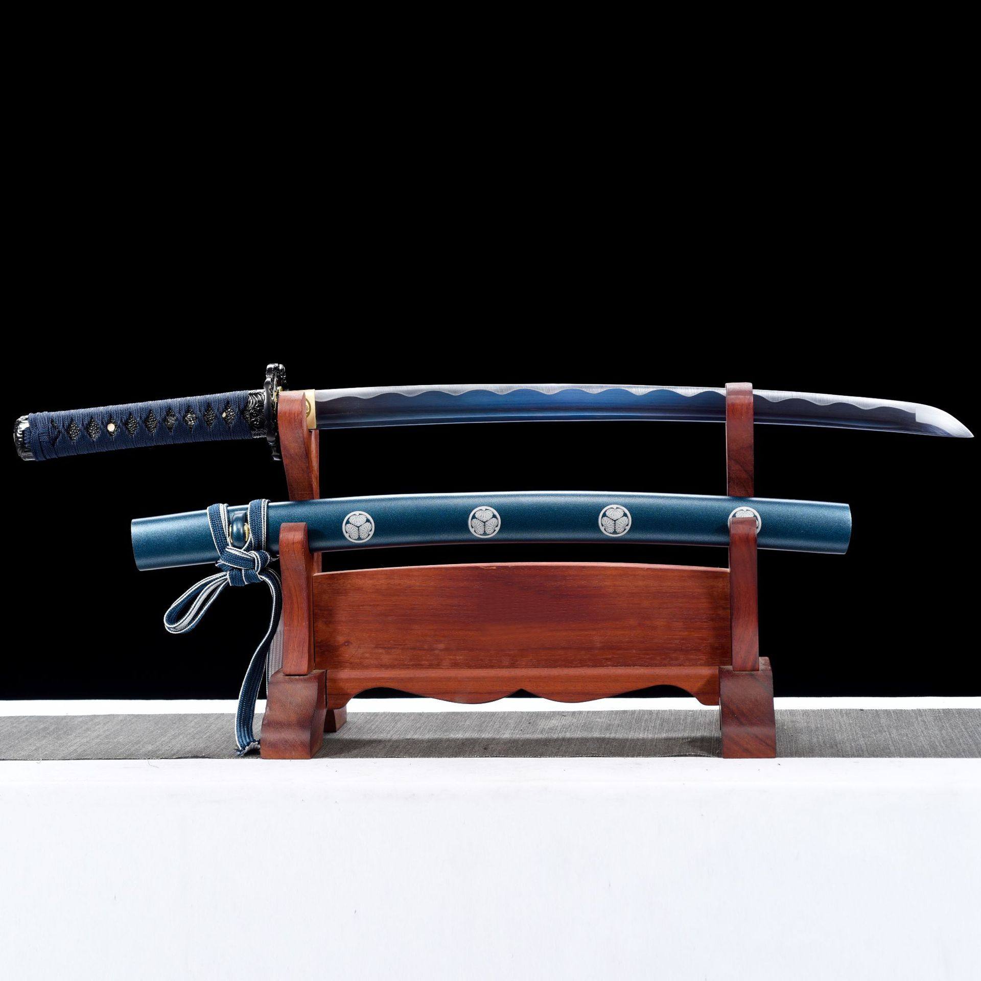 龙泉市刀剑1045中碳钢烤蓝影视Katana肋差日式指挥刀冷兵器未开刃,特色手工艺,剑袋,淘宝优惠券,粉丝福利购,淘宝优惠卷