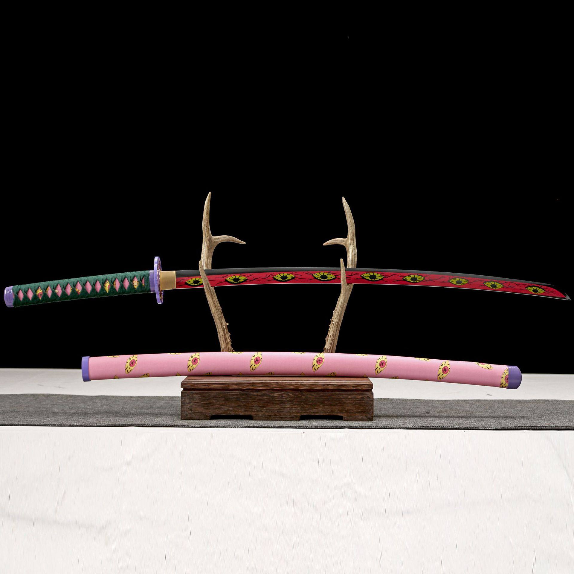 龙泉市刀剑动漫1045碳钢Katana指挥刀鬼灭之刃黑死牟冷兵器未开刃,特色手工艺,剑袋,淘宝优惠券,粉丝福利购,淘宝优惠卷