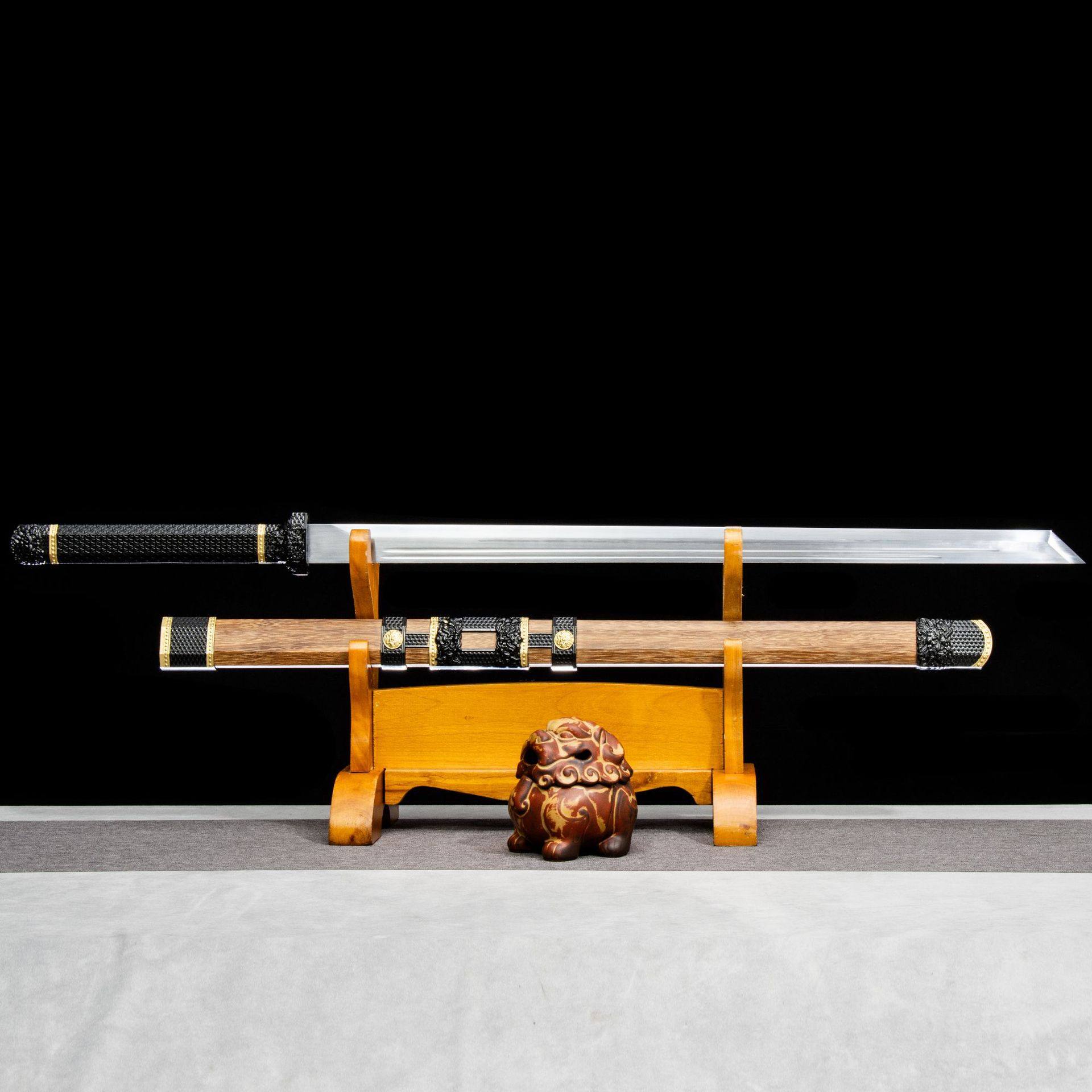 龙泉市刀剑高锰钢影视双手唐横刀素装棍直刀防身冷兵器宝剑未开刃,特色手工艺,剑袋,淘宝优惠券,粉丝福利购,淘宝优惠卷