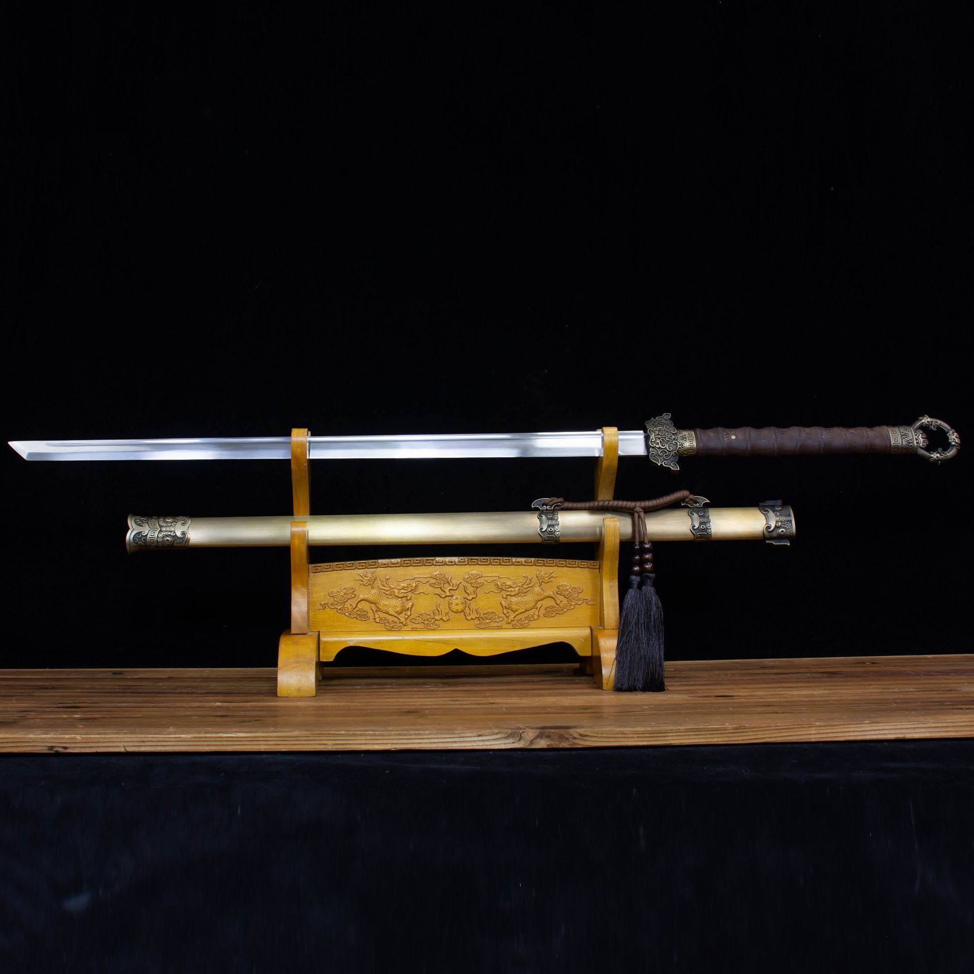 龙泉市刀剑手工锻打环手唐横刀一体直刀工艺品硬宝剑冷兵器未开刃,特色手工艺,剑袋,淘宝优惠券,粉丝福利购,淘宝优惠卷