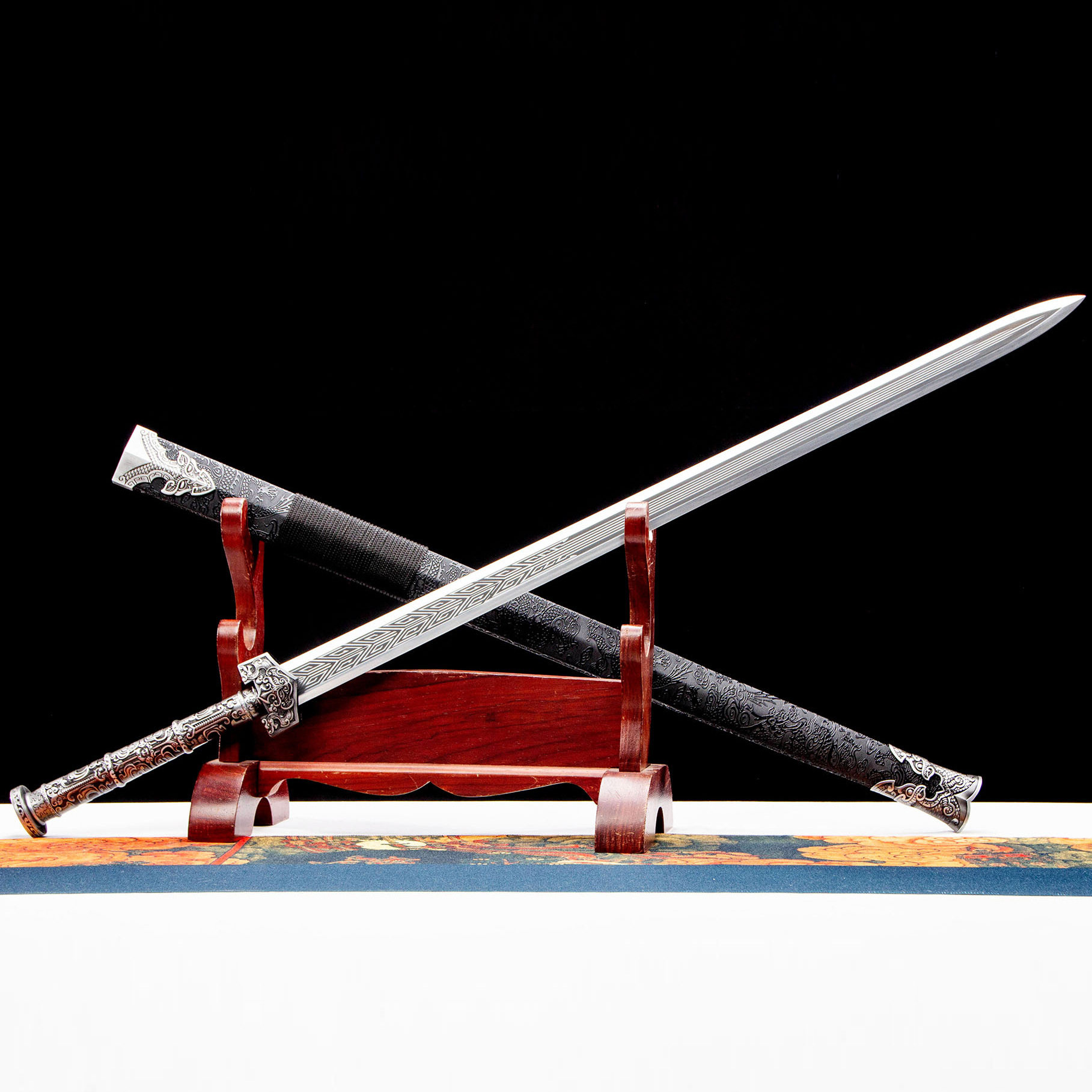 龙泉市刀剑高锰钢一体春秋汉剑秦王佩剑影视宝剑冷兵器收藏未开刃,特色手工艺,剑袋,淘宝优惠券,粉丝福利购,淘宝优惠卷