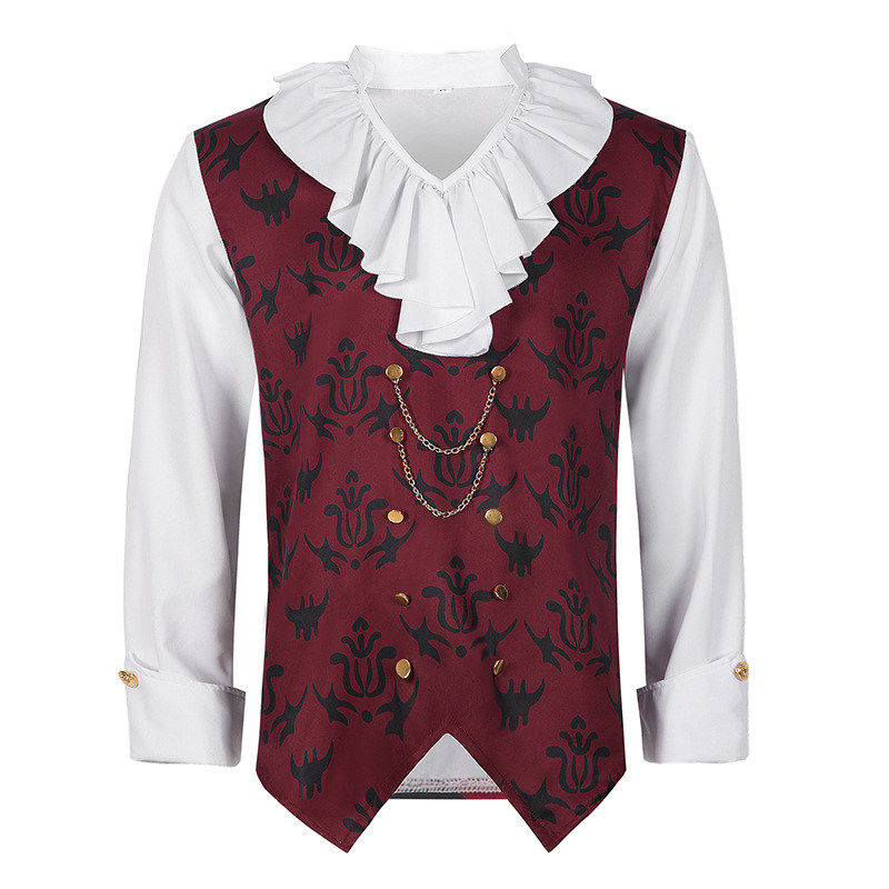 男士 万圣节文艺复古中世纪蒸汽朋克cosplay上衣舞台扮演王子衬衫,男装,其他民族服装,淘宝优惠券,粉丝福利购,淘宝优惠卷