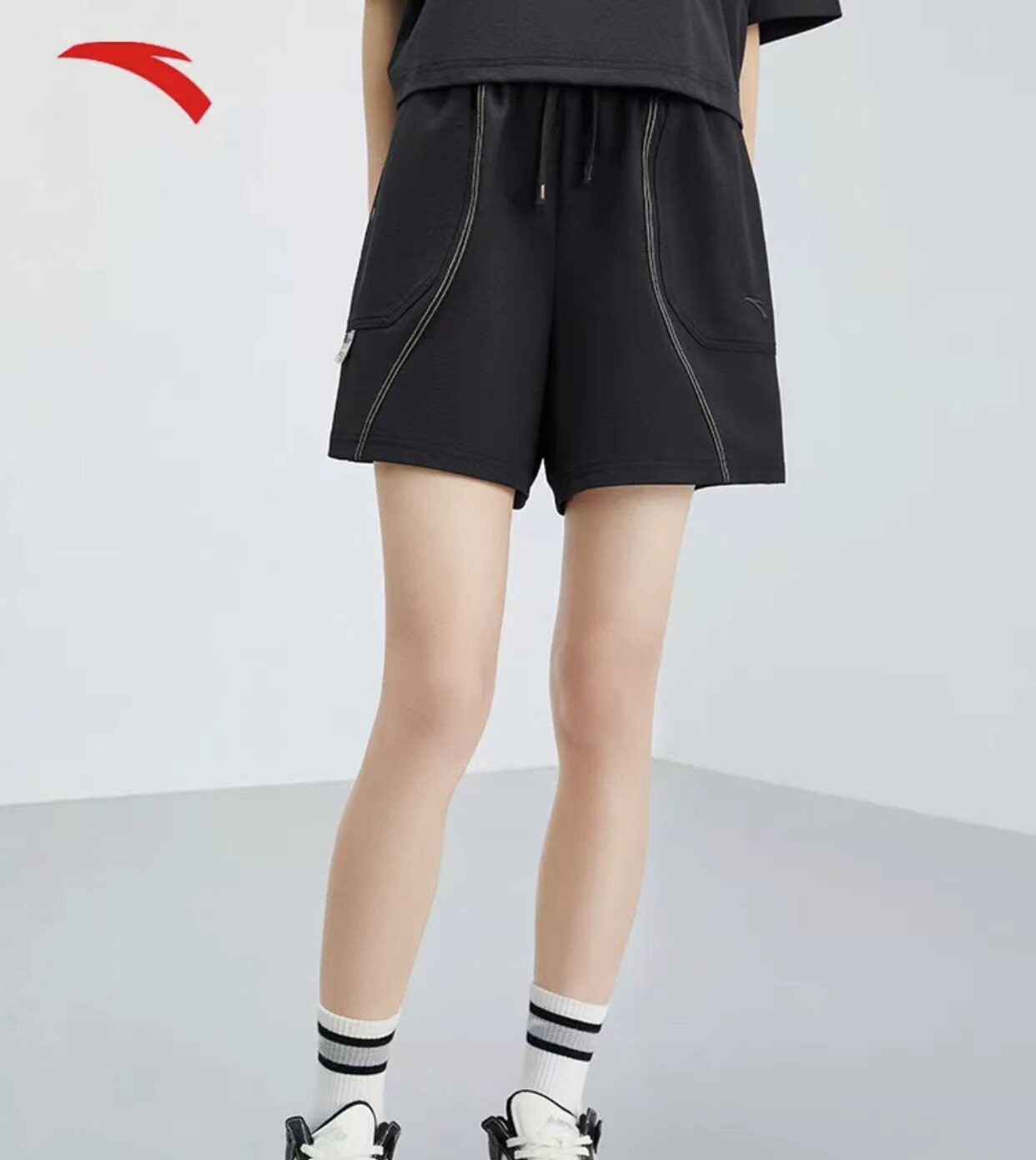 安踏运动短裤女士2023夏季新款针织休闲五分裤百搭短裤162328334