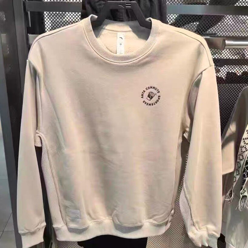 安踏加绒套头运动卫衣男冬季休闲百搭运动服长袖针织152547716N