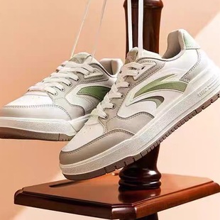 女2025秋季 撞色平底板鞋 新款 小白鞋 122548066 安踏982 运动鞋 经典