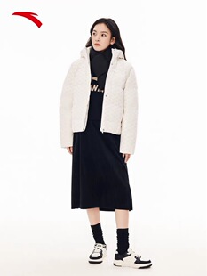 安踏雪壳羽绒服 | 防泼水短款鸭绒保暖连帽羽绒外套女162347919