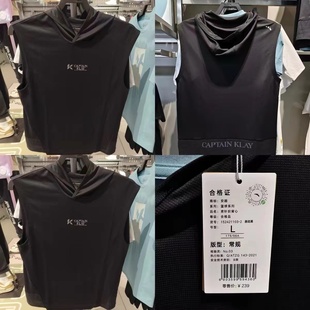 安踏正品 连帽舒适透气吸湿排汗运动背心152421103 速干24夏季 新款