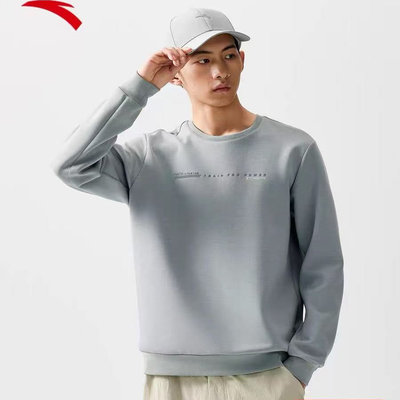安踏圆领套头卫衣男装