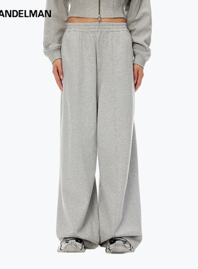 ANN ANDELMAN官方直营2025新品黑色休闲运动长裤直筒拼接罗纹卫裤