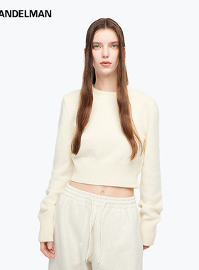 2025秋季新品ANN ANDELMAN修身纯色高腰短款羊毛毛衣