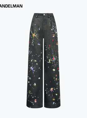 ANN ANDELMAN官方直营印花黑色牛仔裤女2025新款版型超好看的裤子