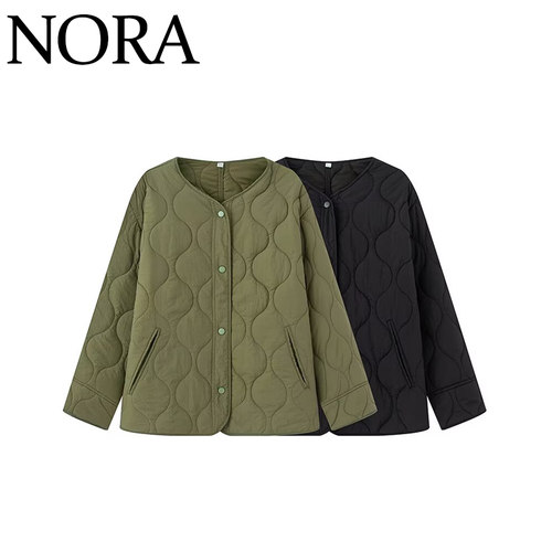 开衩大码宽松棉服外套1067138