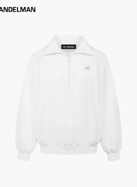 ANN ANDELMAN官方直营秋季新款高领半拉链棉质运动衫无帽卫衣外套