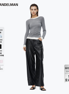 【明星同款】ANN ANDELMAN 双领修身内搭打底衫可外穿长袖t恤上衣