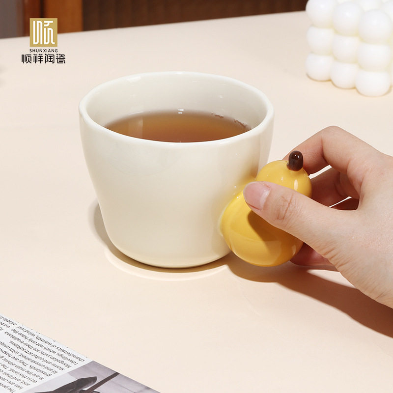 顺祥陶瓷釉下彩福禄葫芦手柄水杯