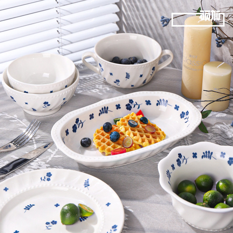 顺祥陶瓷餐具家用菜盘子乔迁新居碗碟盘高级感牛排盘烤盘鱼盘平盘,餐饮具,盘,淘宝优惠券,粉丝福利购,淘宝优惠卷