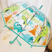 恐龙男童幼儿园小学生儿童雨伞可爱加厚手开长柄伞宝宝透明雨伞女