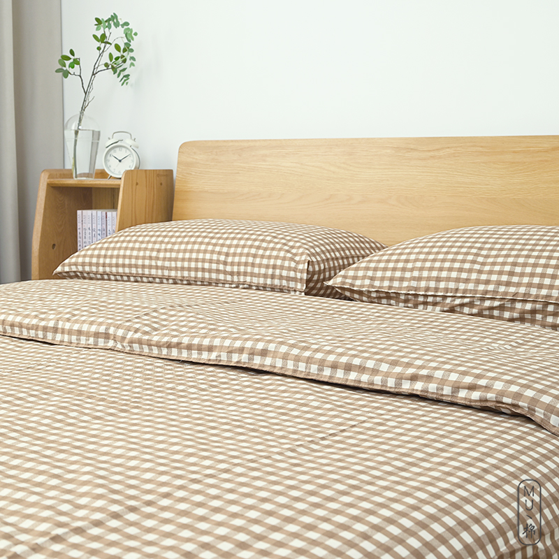微瑕  格子款  纯棉床单全棉单双人被套1.5m1.8m学生宿舍床上用品