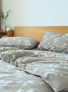 【软糯】新中式A类纯棉色织提花双层纱布1.51.8床单双人三四件套