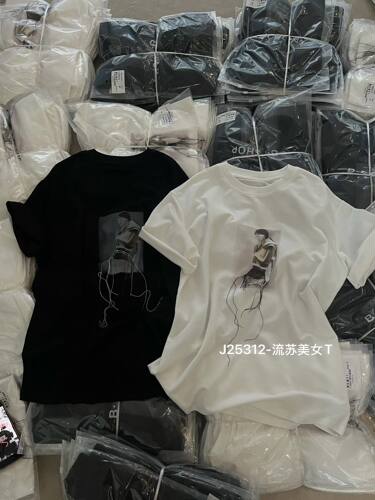 Big Family正版流苏美女印花短袖T恤2026夏季新品欧货大版上衣女