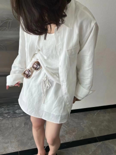 半身短裙三件套时尚 BSMD正品 背心 防晒白衬衫 显瘦减龄小个子 长袖