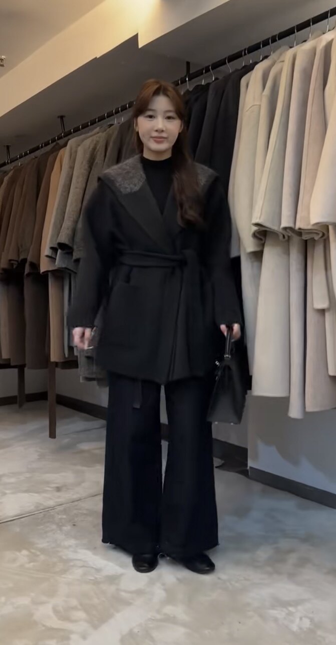 大翻领双面羊毛大衣女小个子2025新西腰带高级感大口袋羊毛呢外套