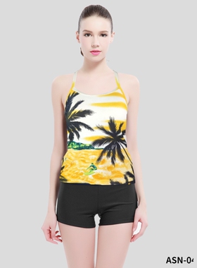 澳思鸟专柜正品 保守款连体平角 时尚显瘦泳衣夏季海滨冬季温泉