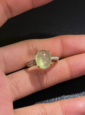 原创设计葡萄石925银无烧戒指