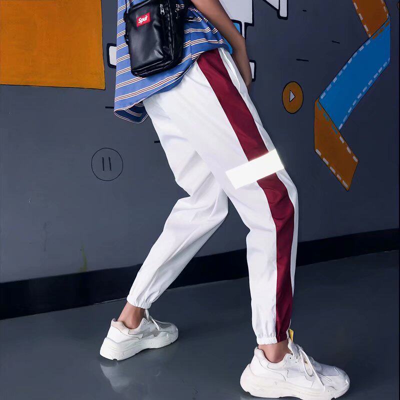 summer ins Easy Hip hop Ultra-fire Reflective Casual pants Trend hiphop Beam feet Sports pants men and womenin the Men's clothing, Casual pants  category - from Buy2taobao.com to provide professional Taobao agent buy service