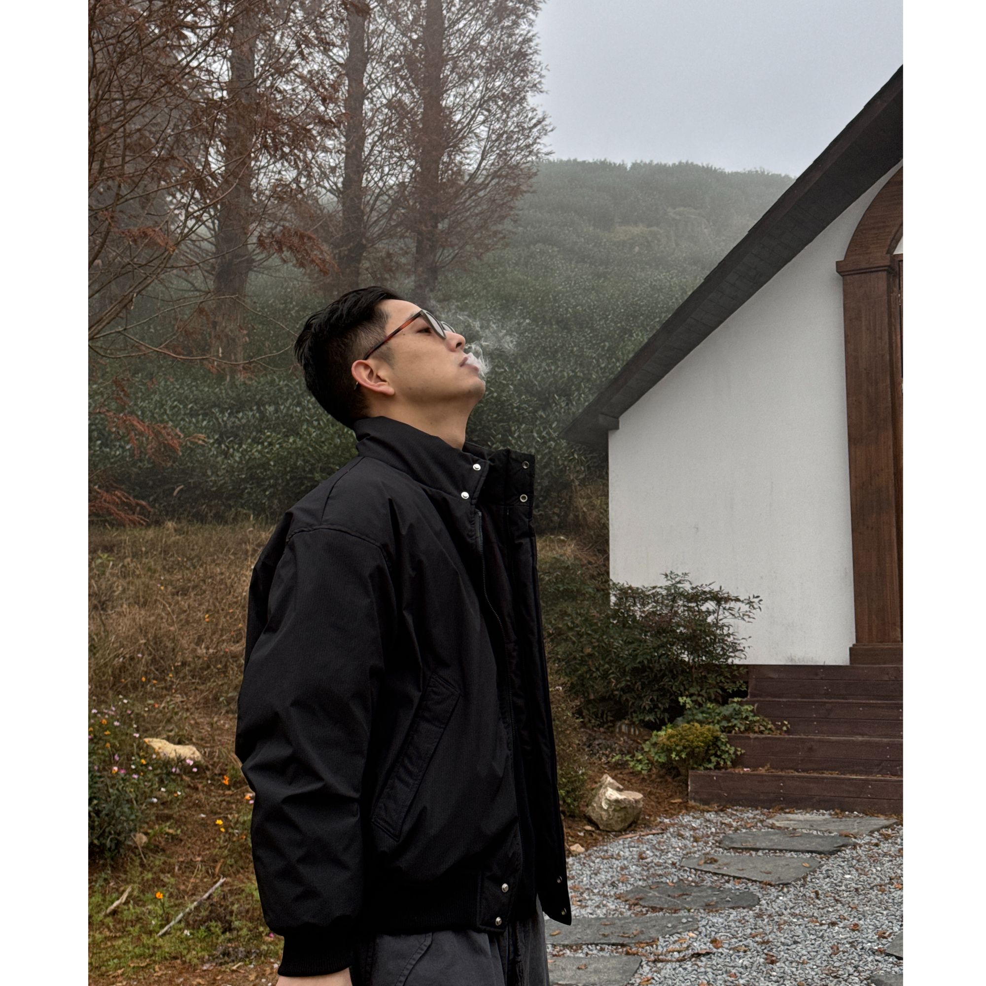 日系立领白鸭绒羽绒服冬季