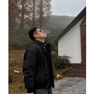 外套潮 潮牌保暖加厚情侣百搭工装 日系立领白鸭绒羽绒服男冬季 美式