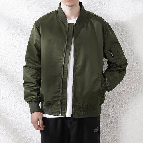 棒球服男夹克休闲宽松大码新款MA1飞行服立领2026情侣基础款外套