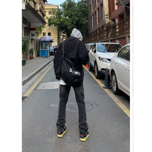 黑色飞行员夹克短款cleanfit外套男生穿搭vibe美式高街棒球服廓形