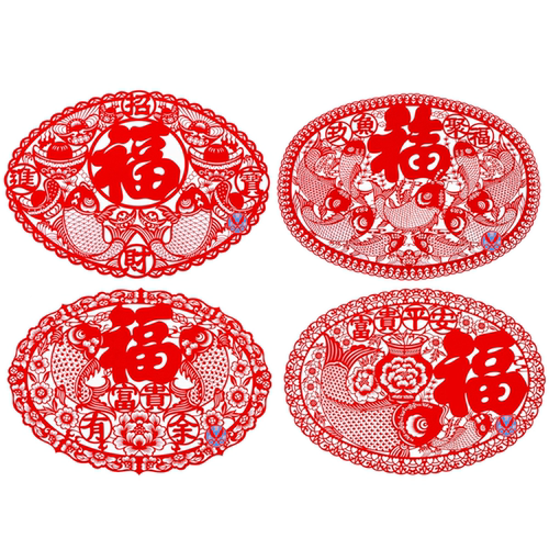 镂空不干胶玻璃贴纸招财进宝福字