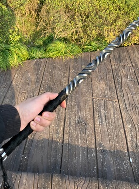 龙泉一体手工防身短棍武术钢鞭