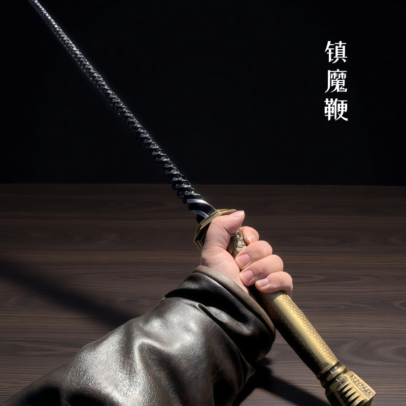 打神鞭龙泉一体实心钢镇魔鞭冷兵器车载防身亢龙锏武术钢鞭未开刃