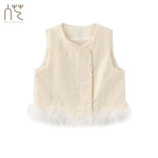 入艺883【Y I花前月下】24新秋冬流光金丝线小香风马甲-RY2430173