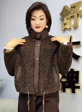 A25822人造韩版一体女装妈妈中老年女装时尚外套