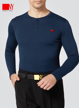 NY纳艺拉丁舞服男士两粒扣长袖上衣摩登舞训练服舞蹈练功服22113T