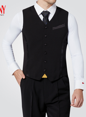NY纳艺国标舞上衣男士马甲摩登舞服华尔兹成人舞蹈练功服21117MJ