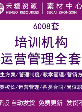 教育培训机构行政办公室管理制度岗位职责各类表格合同招生方案全