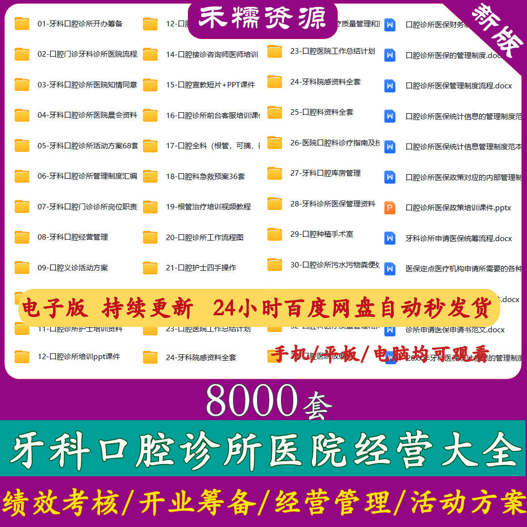 牙科口腔诊所经营管理岗位职责管理制度牙科医生护士培训活动方案