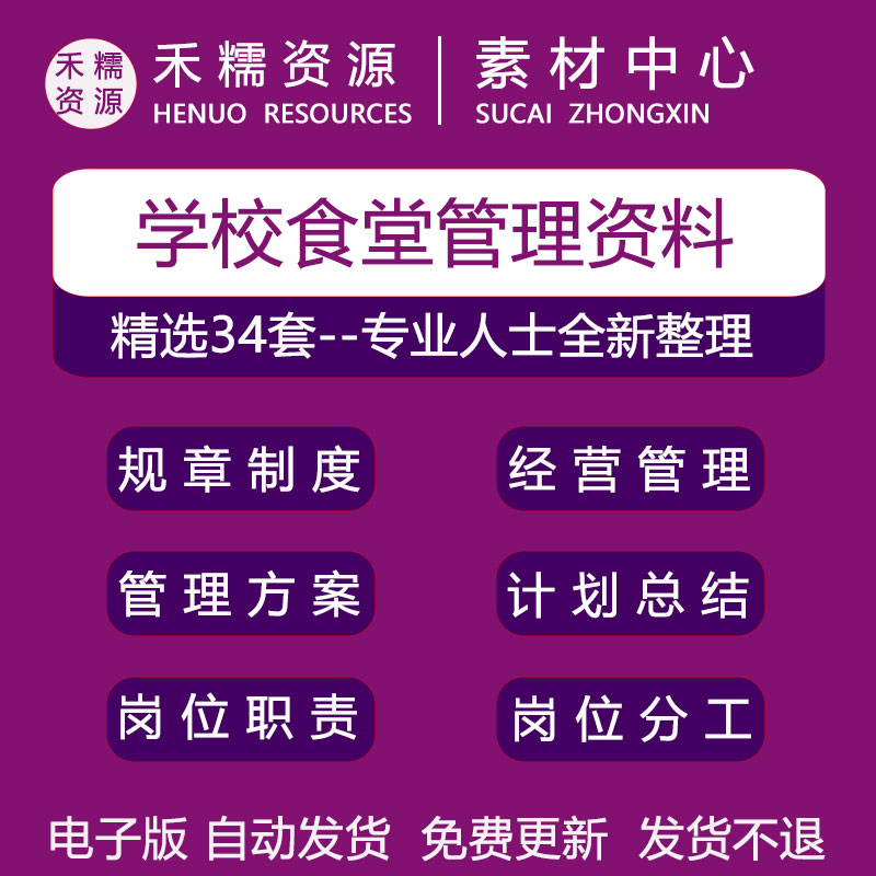 学生食堂经营管理方案管理制度岗位分工岗位职责食堂规章制度资料