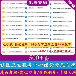 社区卫生服务中心资料绩效考核岗位职责感染管理社区康复资料word
